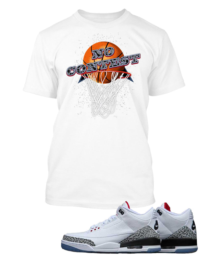 No Contest Graphic T Shirt to Match Retro Air 3 Black Cement Sh – Vegas Big and Tall