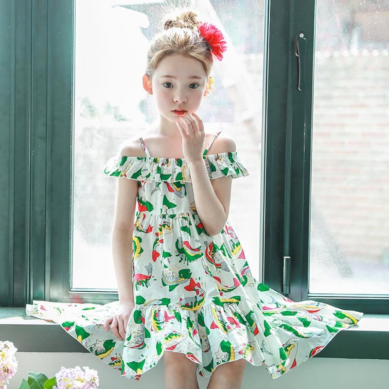 Girls Asymmetric Summer Beach Dress