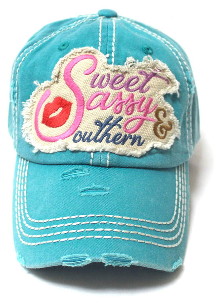 Women's Baseball Cap Sweet, Sassy & Southern Patch Embroidery Hat w/Re ...
