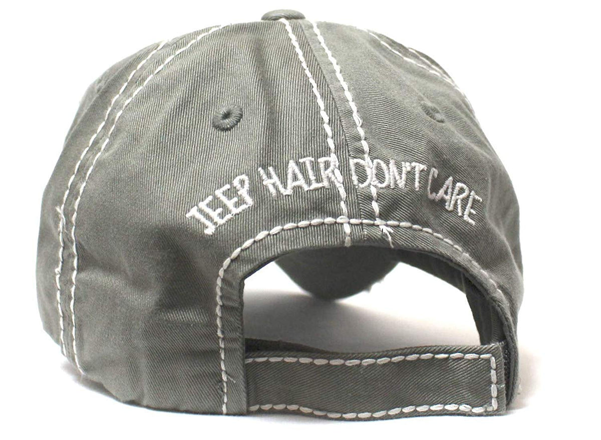 Silver Mist Grey Jeep Hair Don't Care Glitter Monogram Cap ...