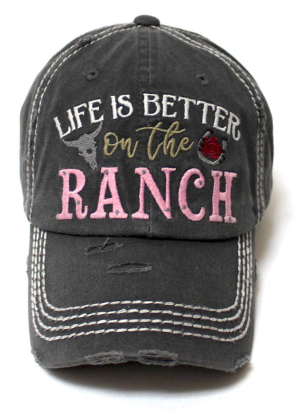 Women's Baseball Cap Life is Better on The Ranch Country Western Monog ...