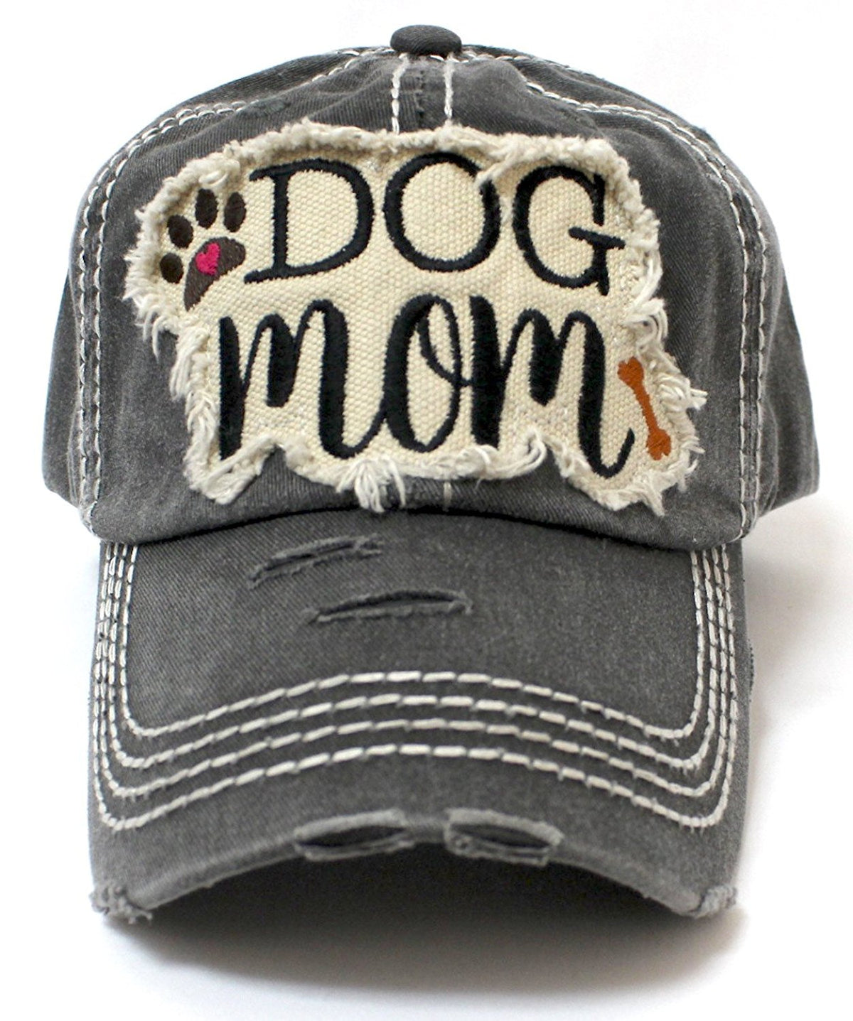 black dog baseball cap