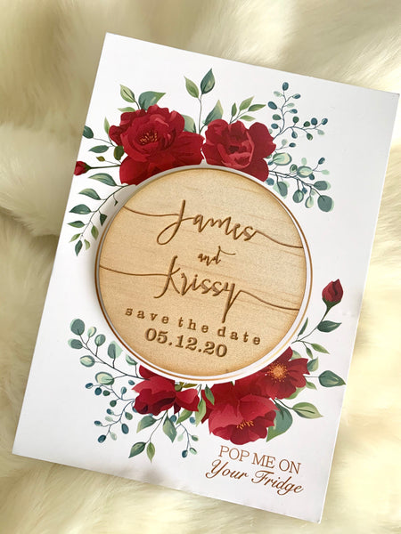 combined-wooden-engraved-save-the-date-magnet-and-rose-backing-card
