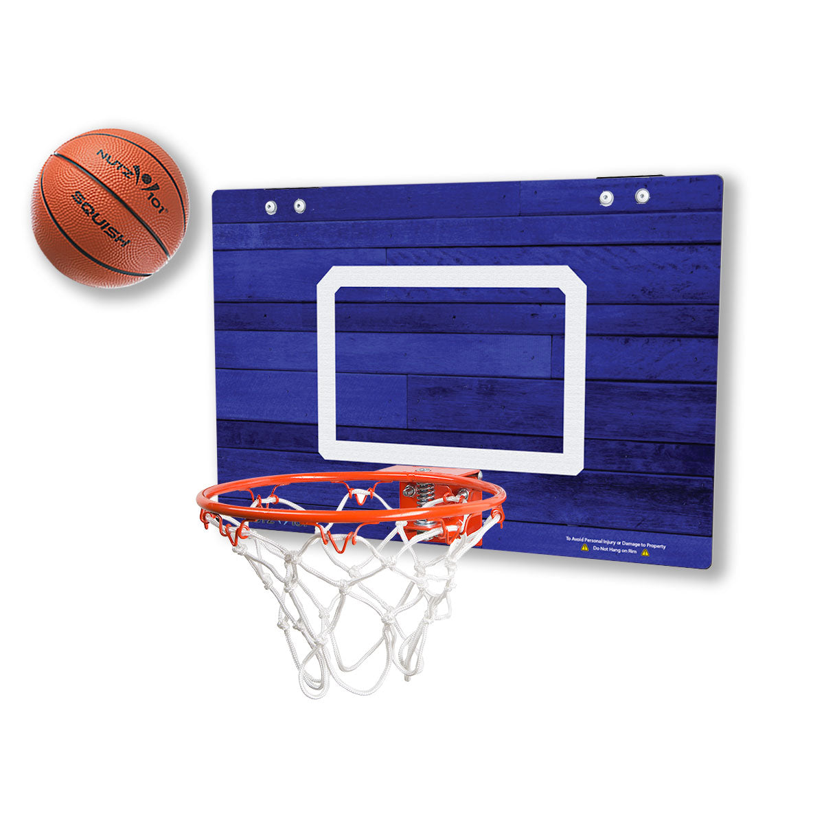 Classic Navy Blue Wood Imaged Mini Basketball Hoop