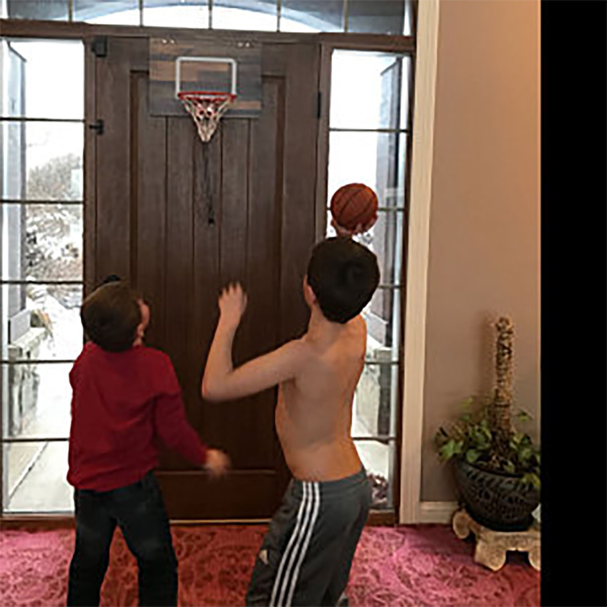 Classic Vintage Wood Imaged Mini Basketball Hoop