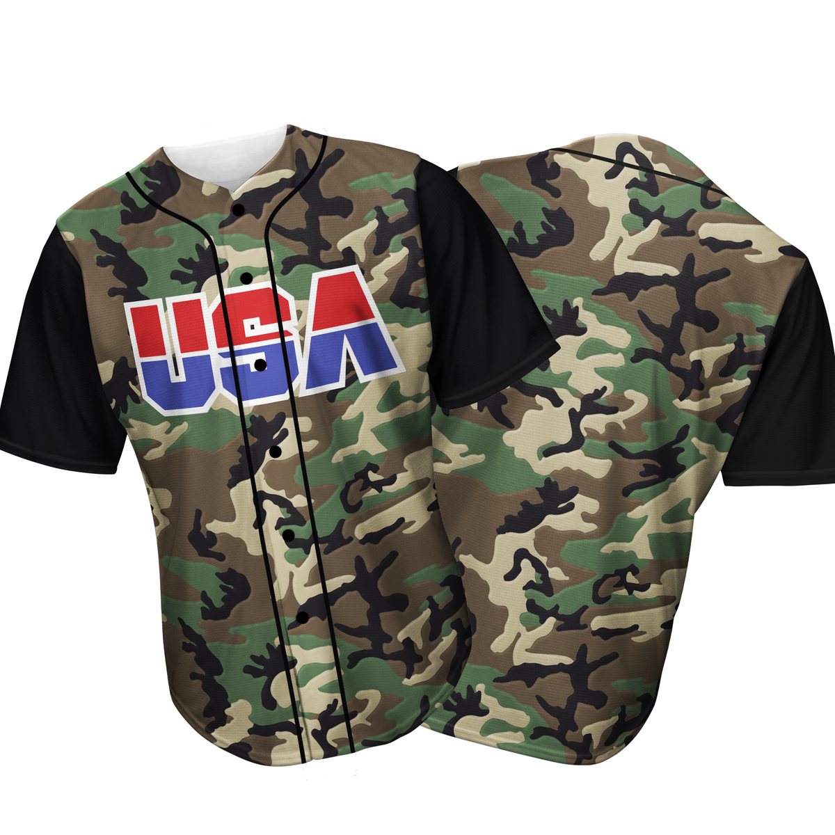 USA Baseball Jersey Camo (Green) USA Drinking Team