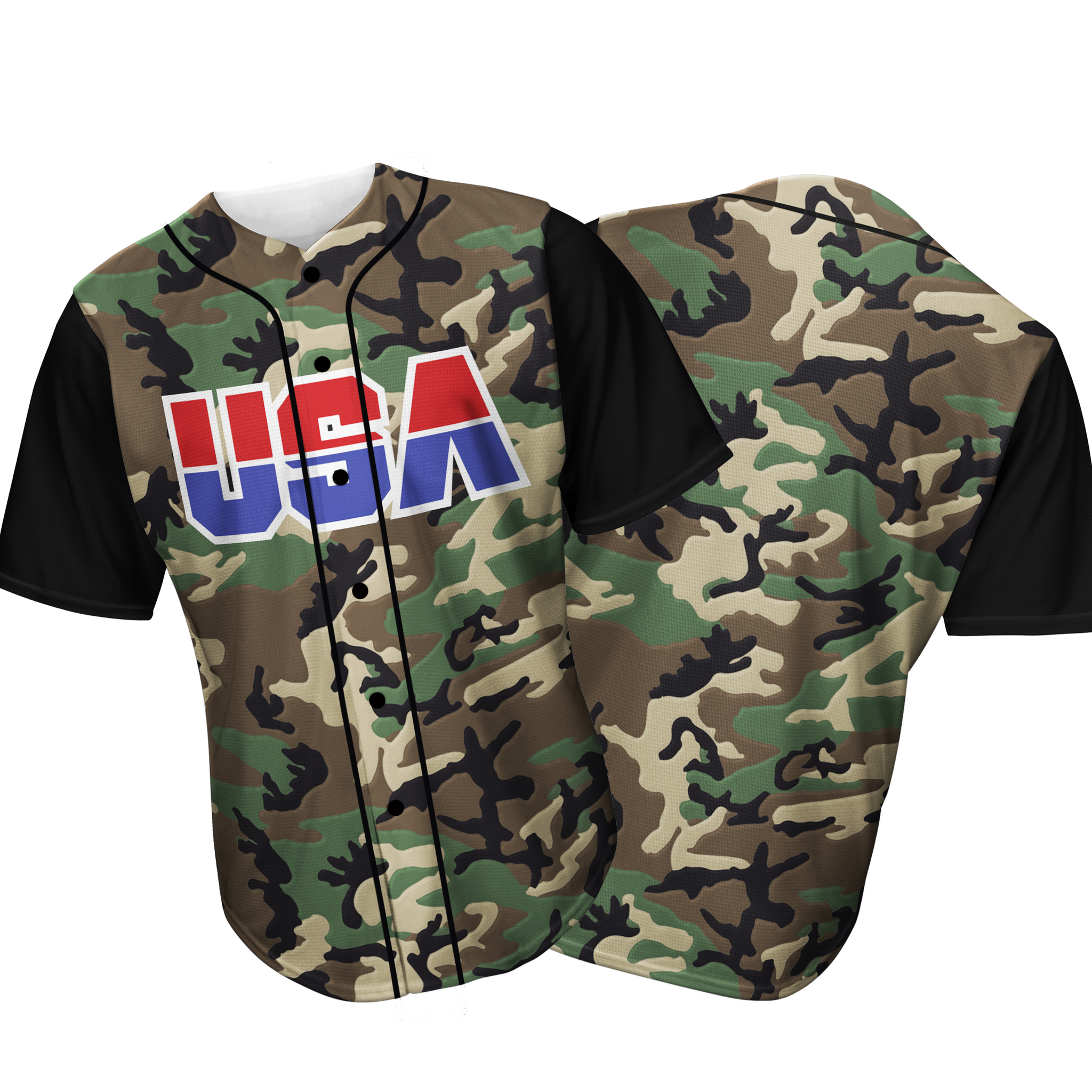 USA Baseball Jersey Camo (Green) - USA Drinking Team
