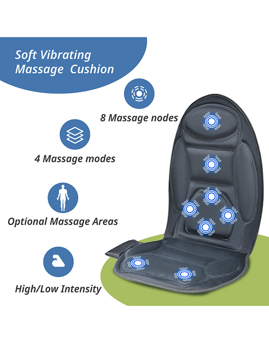 8 Mode Massage Chair Pad With Heated Back Neck Cushion For Car