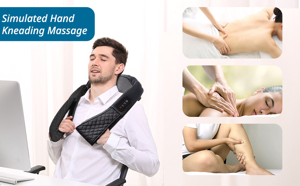 Mynt Cordless Neck and Back Massager with Heat - 3D Deep Kneading