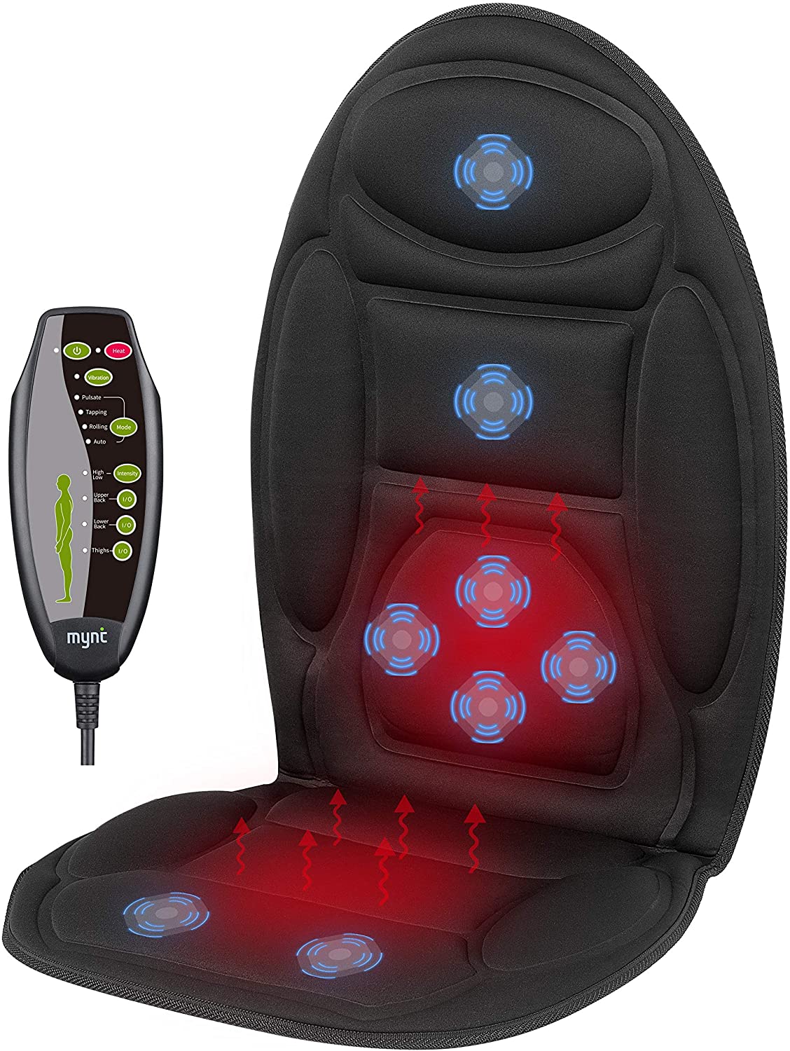 Car Electric Massage Chair Pad Heating Vibrating Back Massager Chair  Cushion Home Office Lumbar Pain Relief