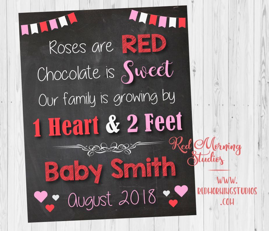 valentines day pregnancy announcement