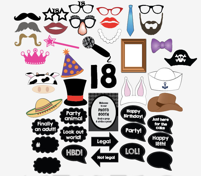 party photo booth props printable