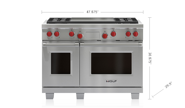 Wolf Df484dg 48 Dual Fuel Range 4 Burners And Infrared Dual