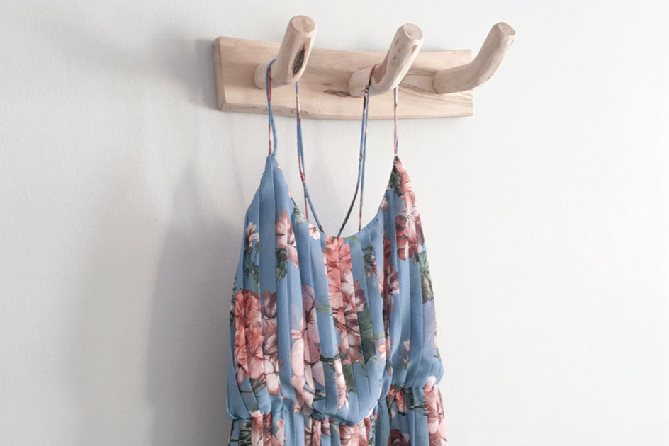 Floral dress on hanger 
