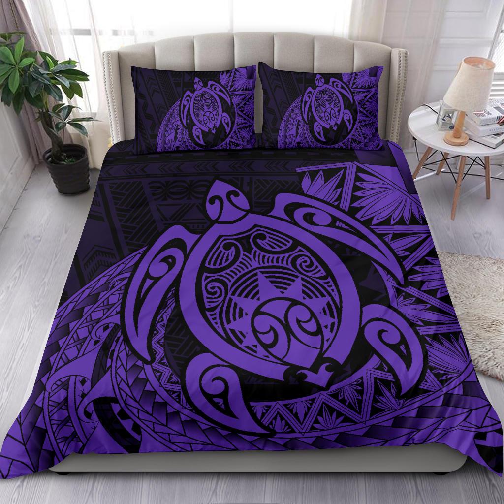 Hawaiian Bedding Set Hawaii Polynesian Turtle Bedding Set Purple