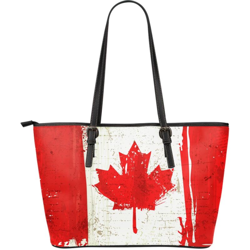 Canada Flag Large Leather Tote Bag Th9 |Bags| Love The World – LoveTheWorld