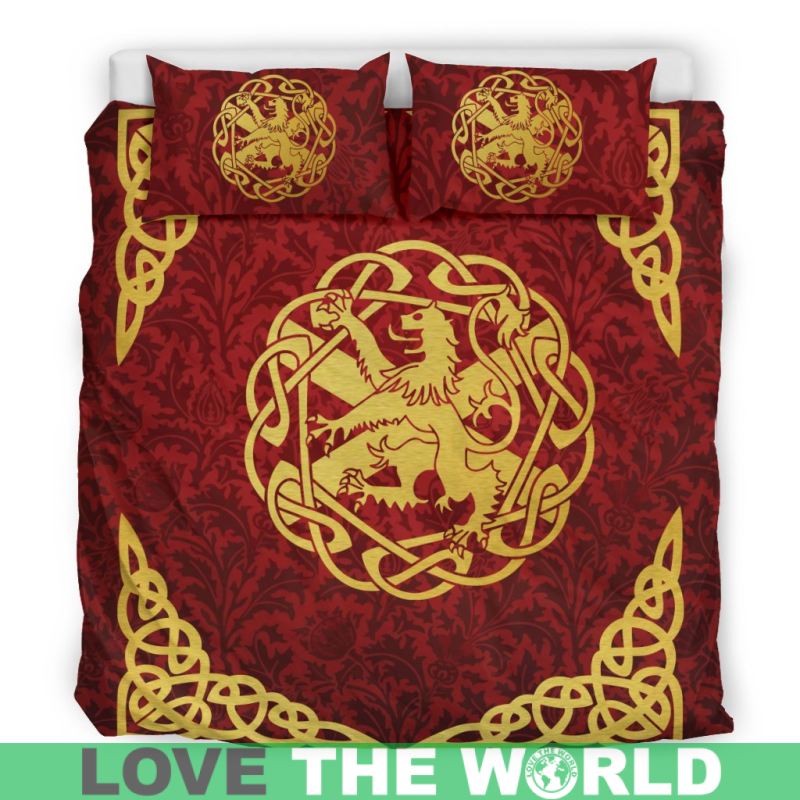 Scottish Lion Scotland Flag Bedding Set Luxury Thistle Flower