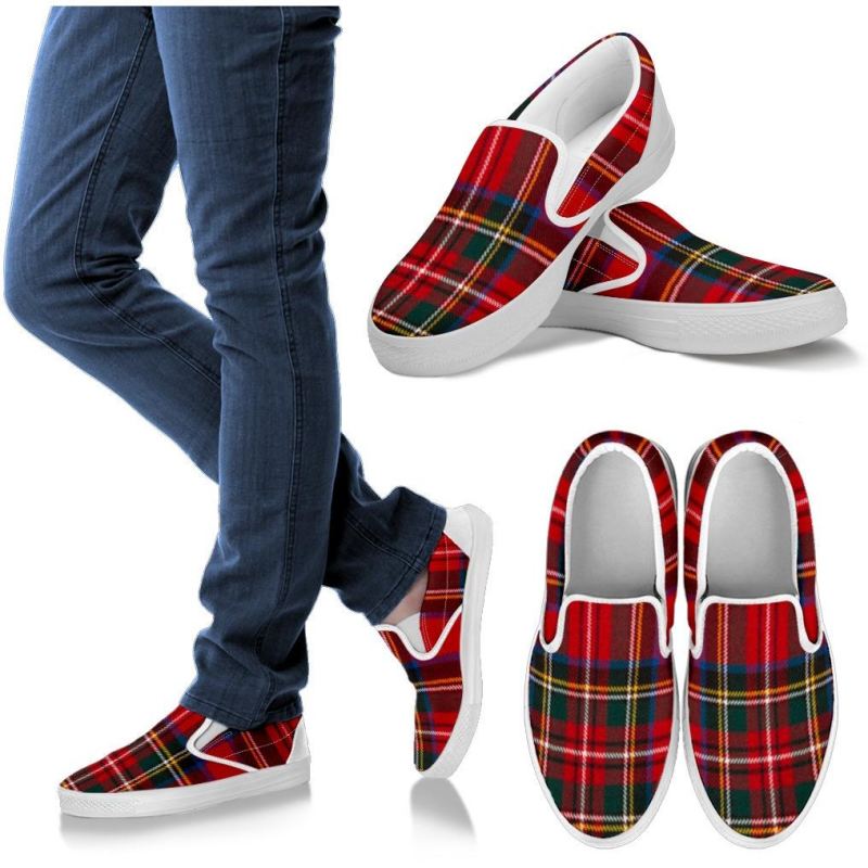 plaid slip on shoes