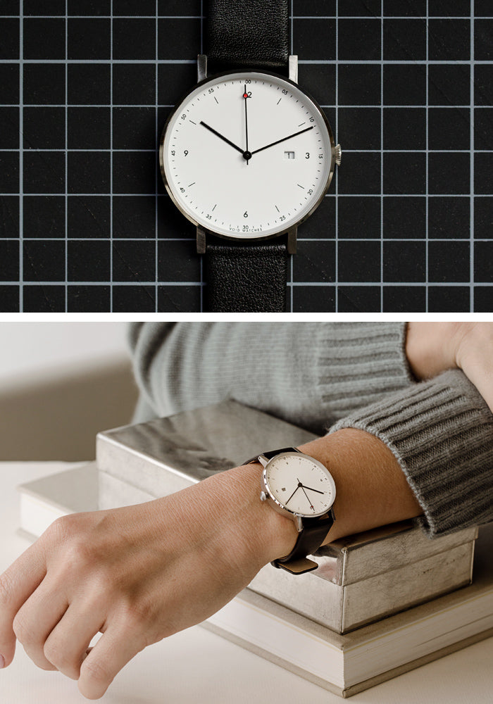 The PKG01-SI/BL/WH from VOID Watches, designed by Patrick Kim-Gustafson.