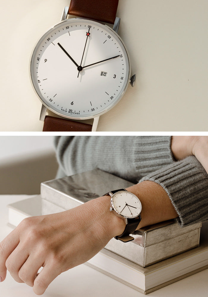 The PKG01-SI/BL/WH from VOID Watches, designed by Patrick Kim-Gustafson.