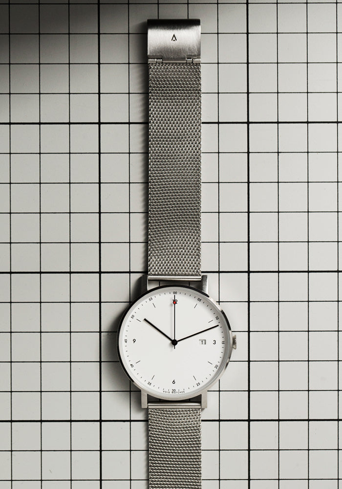 The PKG01-SI/MR/WH from VOID Watches, designed by Patrick Kim-Gustafson.