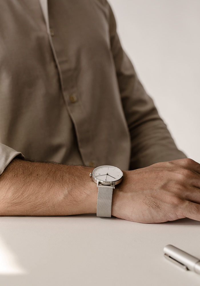 The PKG01-SI/BL/WH from VOID Watches, designed by Patrick Kim-Gustafson.