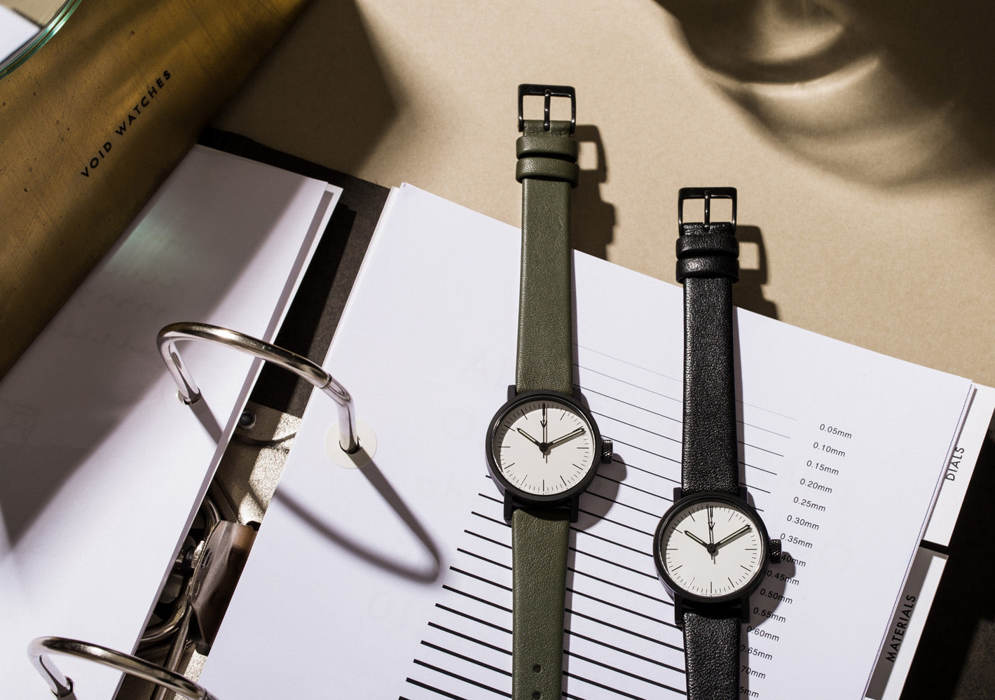 The V03P-BL/OL/WH from VOID Watches, designed by David Ericsson.