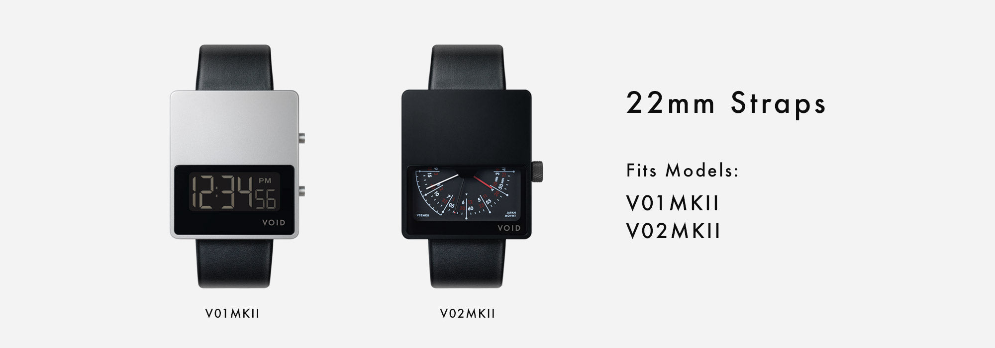 VOID Watches 22mm Straps - Fits the V01MKII and V02MKII