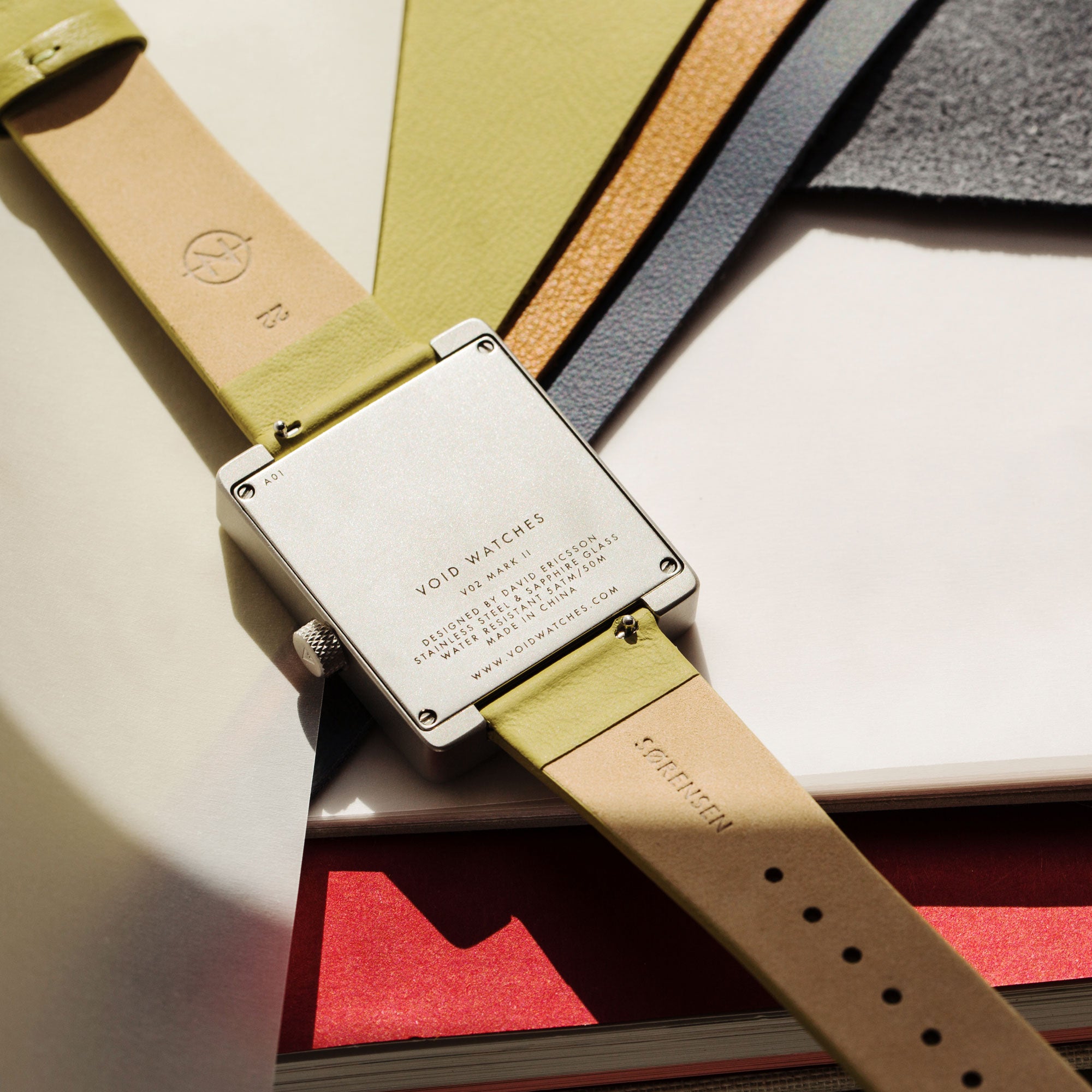 Färg Leather Watch Strap Collection by VOID Watches. Leather from Danish brand, Sørensen Leather.