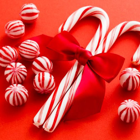 Candy Cane Decorations with baubles