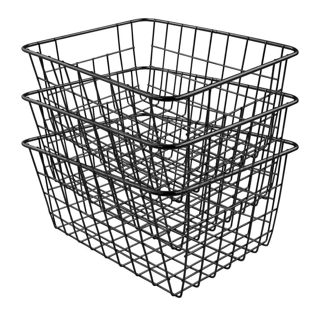 Soho Wire Storage Basket in Black Set Of 3 FabFinds