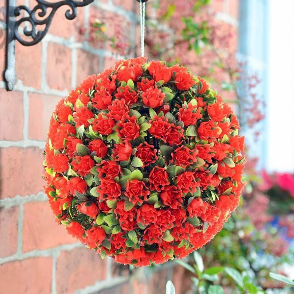 Solar Powered LED Light Flower Topiary Ball- FabFinds