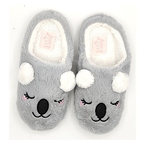 Love to Laze Ladies Grey Koala Slippers Assorted Sizes – FabFinds