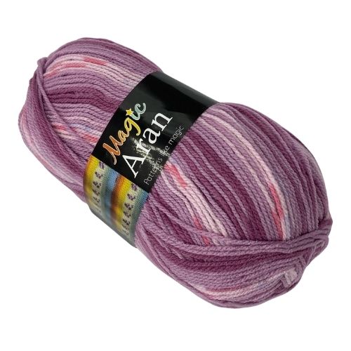 Magic Aran Knitting Yarn Purple and Pink 250g — FabFinds