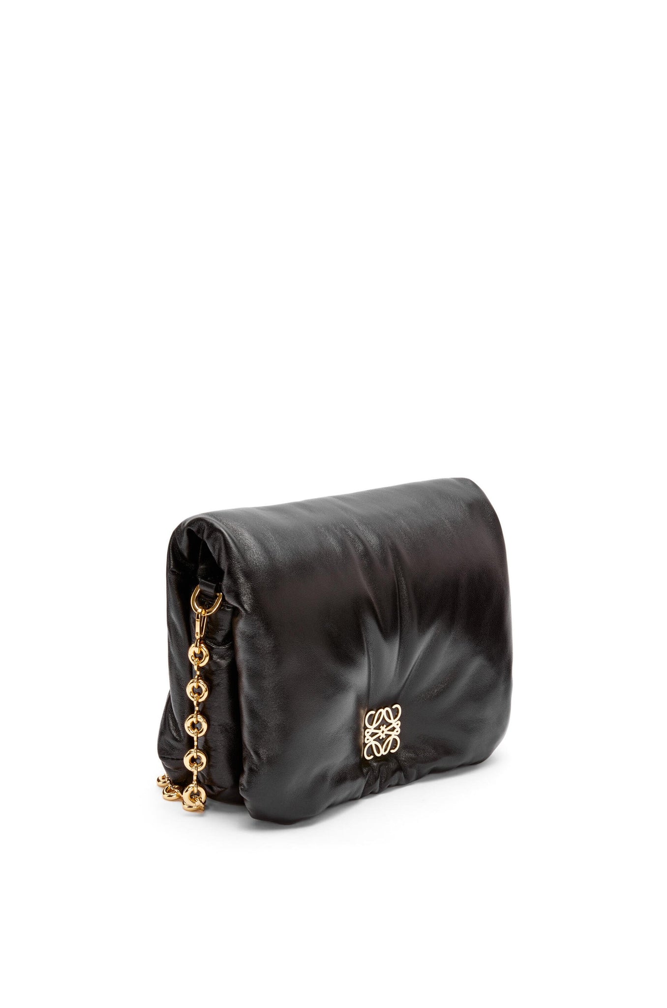 LOEWE Puffer Goya Shoulder Bag Dark Chocolate in Shiny Nappa Lambskin  Leather with Gold-tone - US