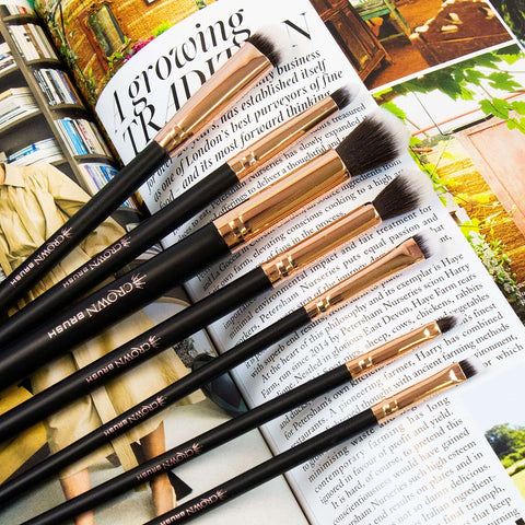 Crownbrush Rose Gold Vegan Brush Set - Eye Brushes