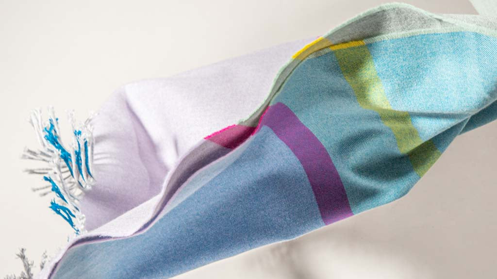 a soft and colourful cashmere blanket