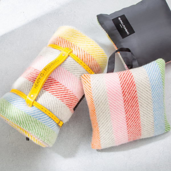 matching picnic blanket and outdoor cushions