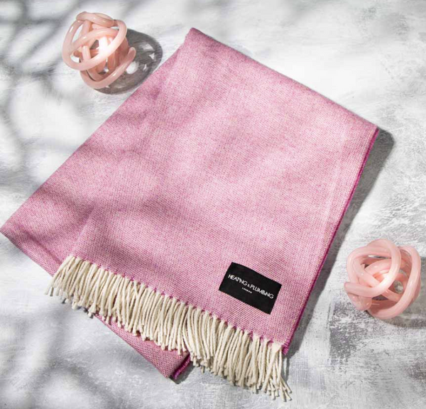 pink merino wool blanket