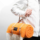 Pure new wool picnic blanket - Lollypop Orange