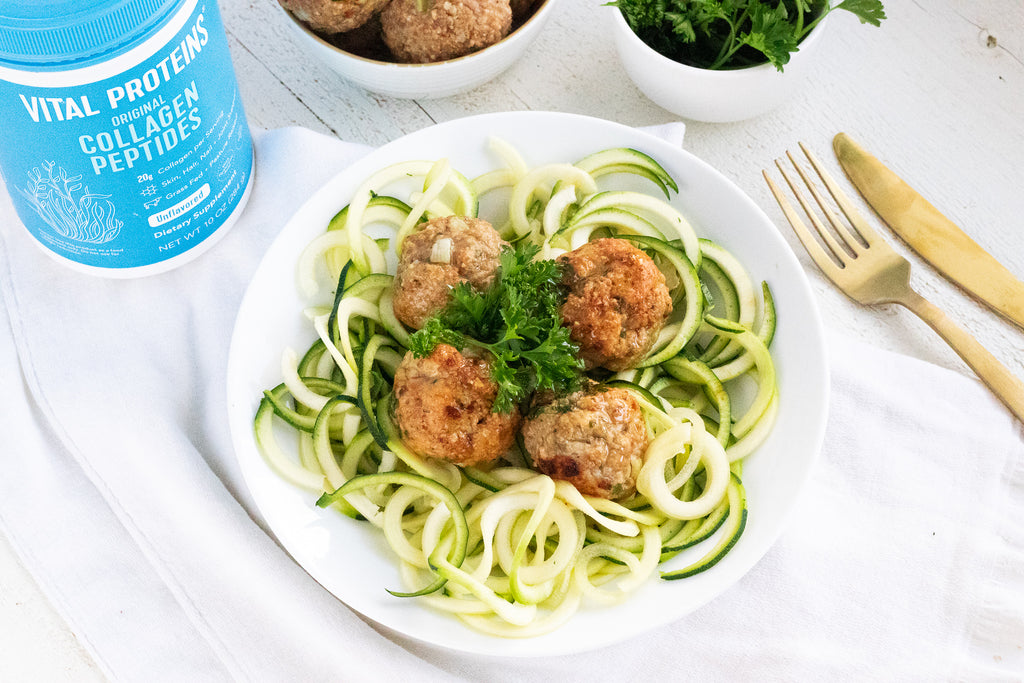 turkey meatballs and zoodles