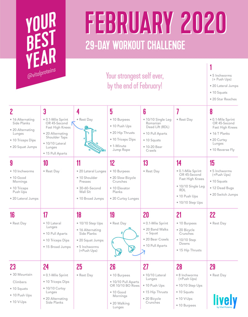 5 Day February Workout Challenge for Build Muscle