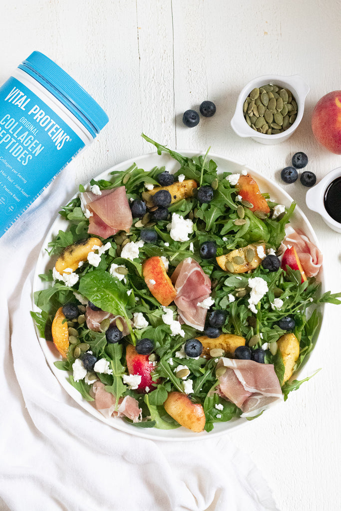 peach and prosciutto salad