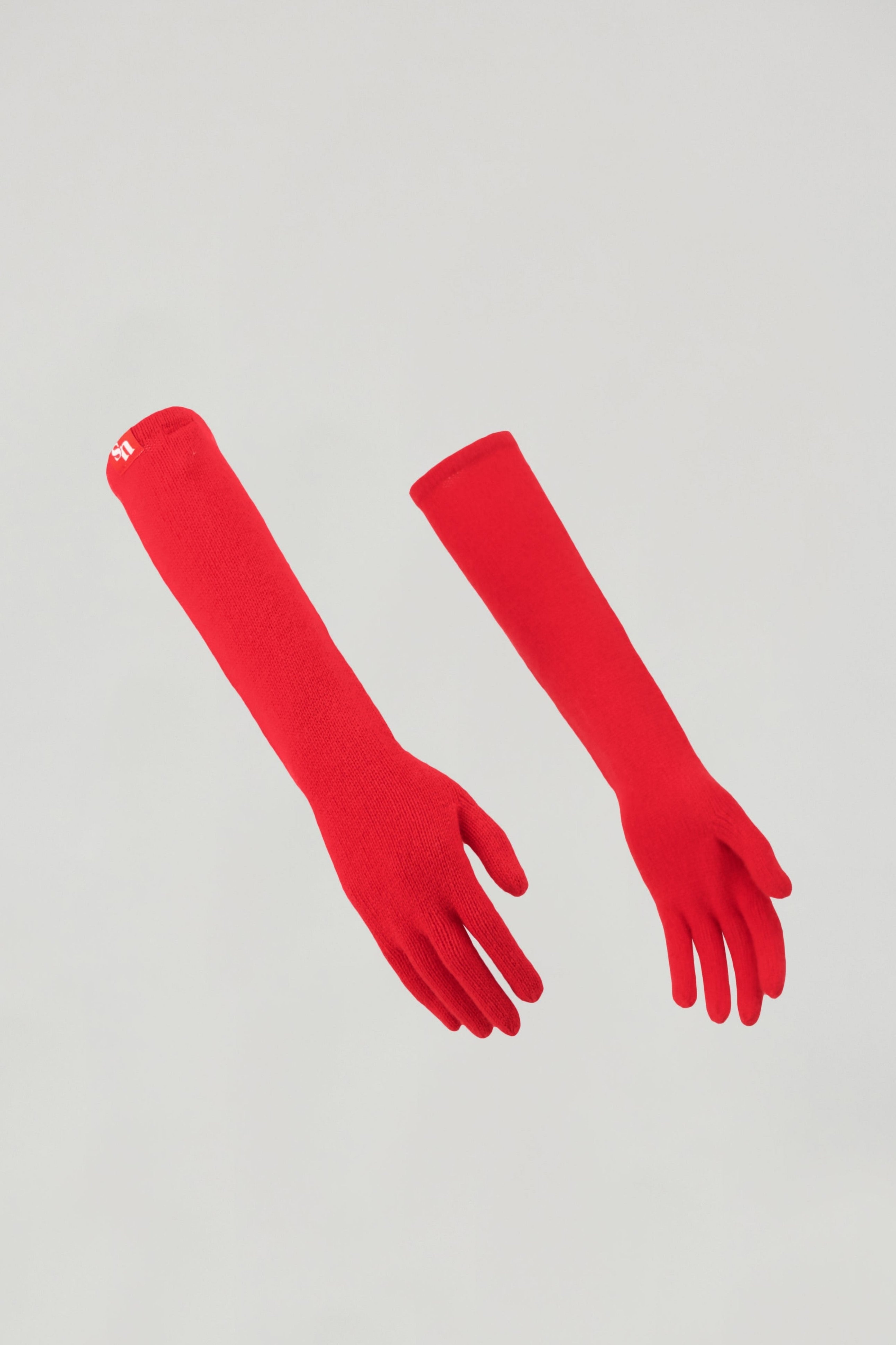 cashmere gloves red