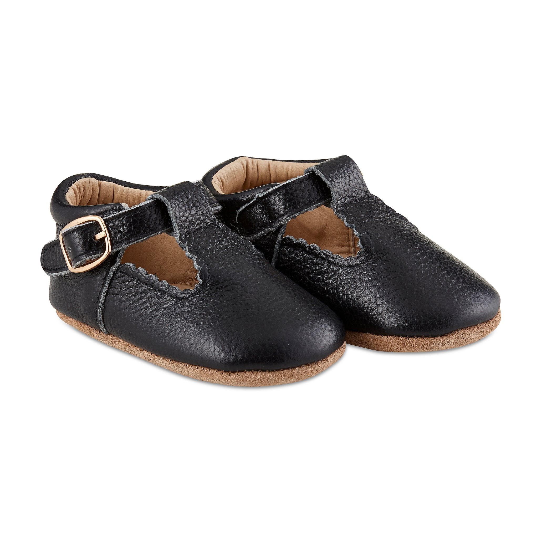 Soft-Sole Leather Mary Jane Moccasins - BLACK | Babe Basics