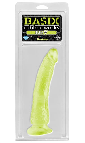 Basix Rubber Works - Slim 7-Inch Suction Cup - Glow in the Dark