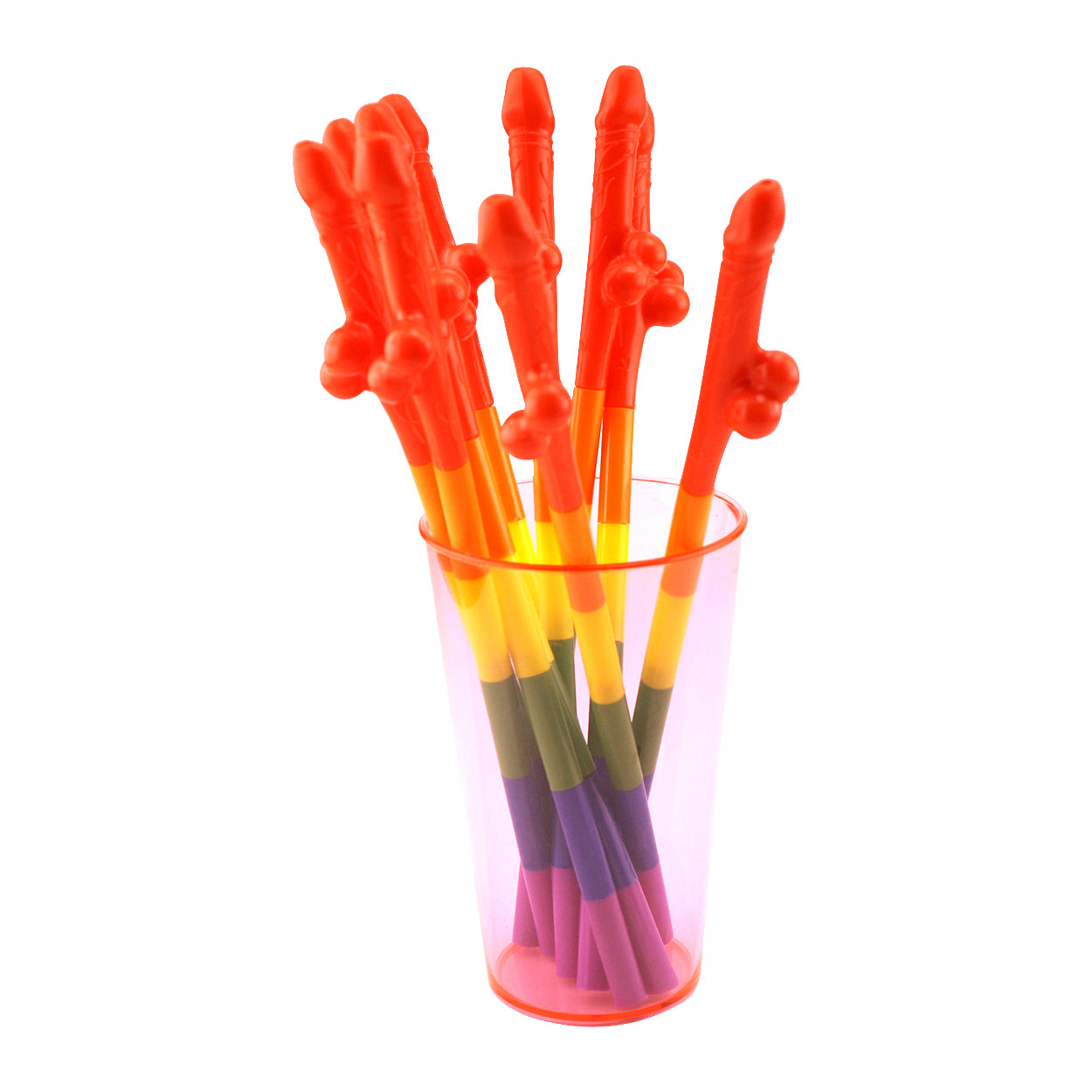 Image of Modular Rainbow Penis Straws