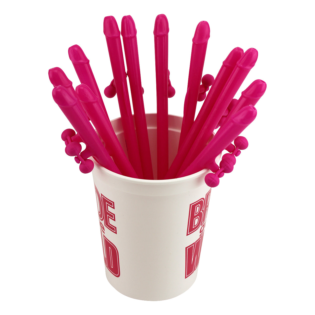 Image of 12 Pink Fidget Spinner Penis Straws