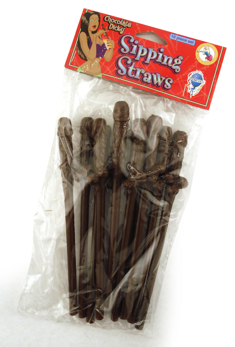 Image of Black Penis Straws - 10 Straws
