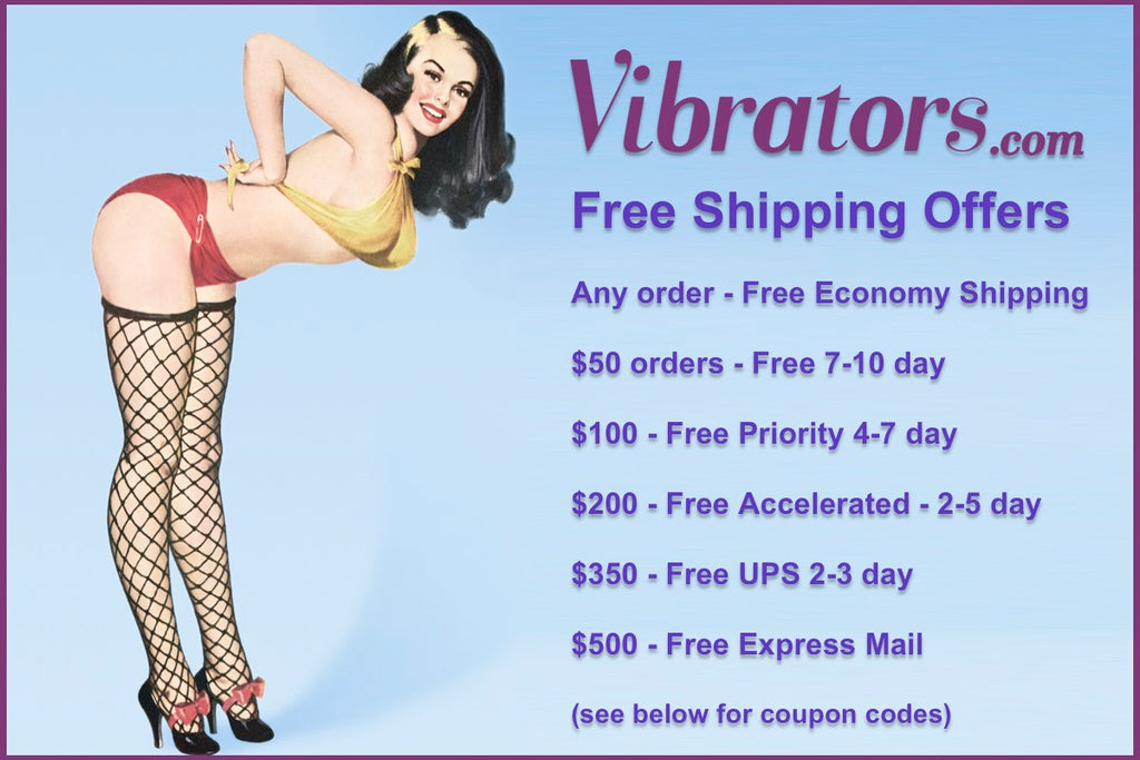 Free shipping coupons for Vibrators.com
